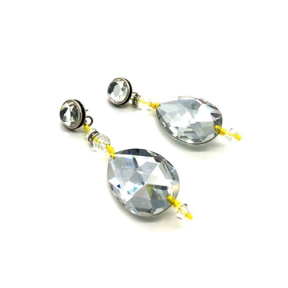 Crystal Drop Dangle Earrings - Picture 2 of 3